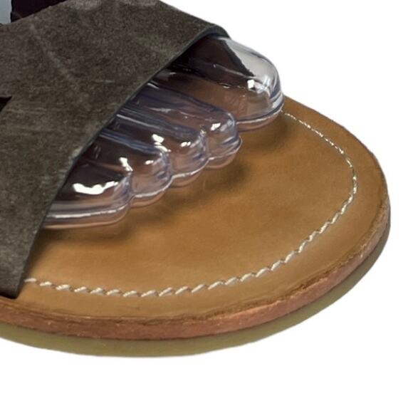 Trask Women’s 9 Roxanne Sandals Gray Oiled Suede Strappy Gladiator Ankle Strap - Picture 4 of 12